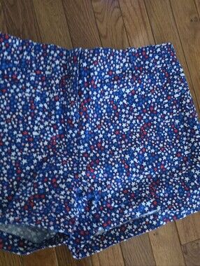 Vineysrdvines Patriotic Star Print Shorts - Blue Red White Size 12